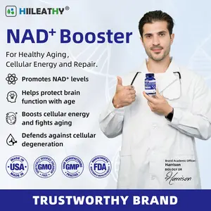 HIILEATHY NAD+ Pro Max - Pure 300mg NAD+ & Enhance Brain Power, Improve Energy Levels, and Promote Healthy Aging with Our Advanced NAD+, CoQ10 & Resveratrol Formula