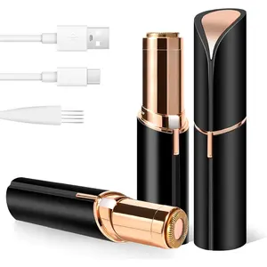 Facial Hair Remover for Women- as Seen on TV Painless Face Shaver -Mini Hair Remover, Electric Razor Shaver Portable Bikini Epilator for Lips, Chin, Armpit(Black)