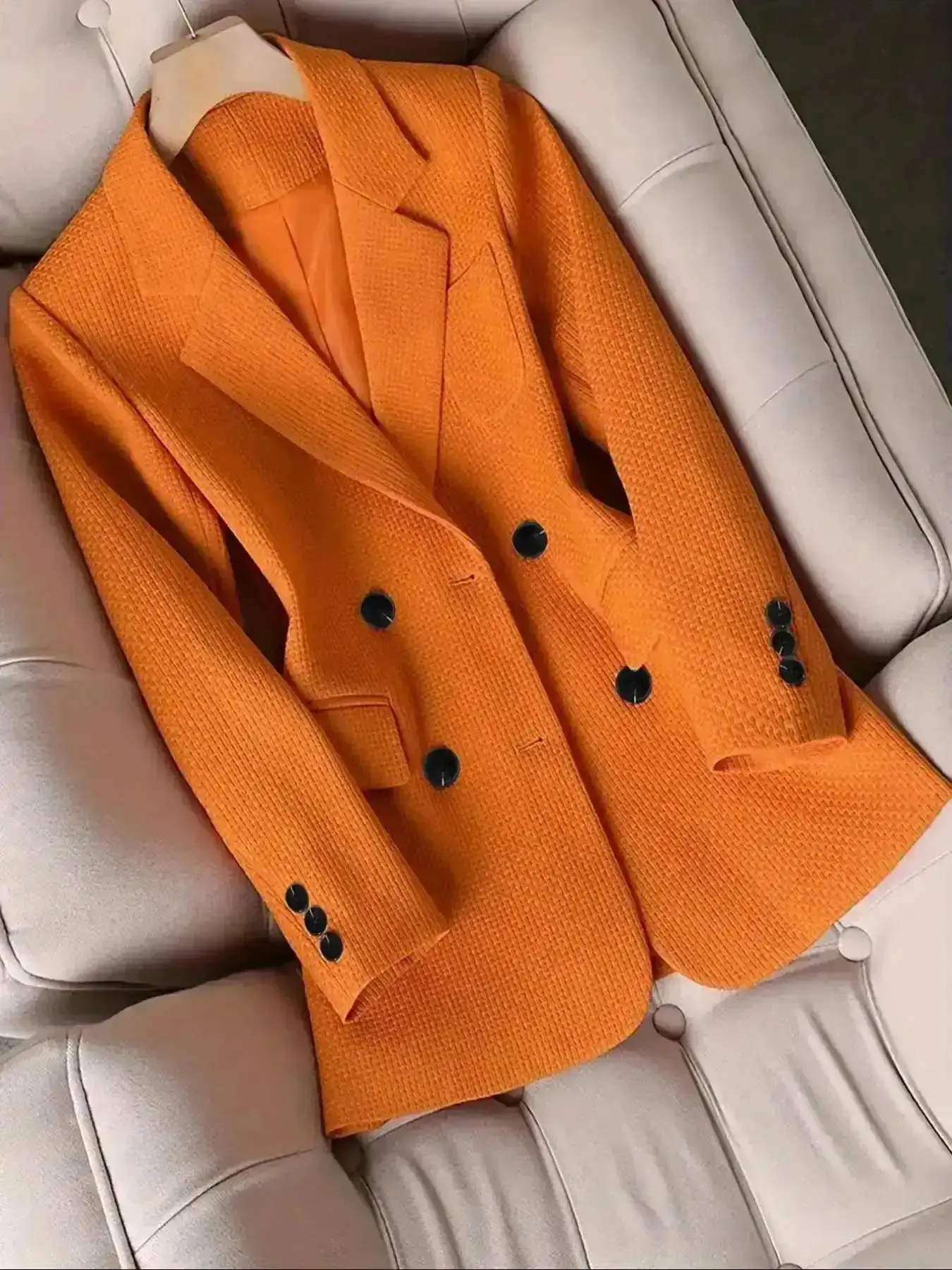 2026 Women's Solid Color Fitted Blazer, Elegant Long Sleeve Button Front Outerwear for Work Office Business, Ladies Clothes All Seasons, Lookbook Style, Style Essential, Cocktail Attire, Daily Essential
