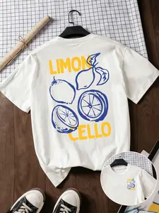 Limoncello Lemon Print T-Shirt For Women｜Y2K Aesthetic Spring Street Style 2026｜Casual Italian Retro Top｜Lightweight Spring Tees