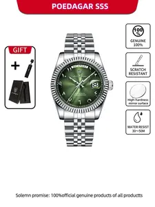 POEDAGAR men's casual business round dial quartz watch, Casual Fashion Watch, waterproof stainless steel quartz watch+box suitable for parties and gift giving