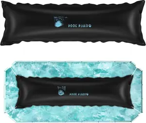 4x15 Ft Pool Pillow for Above Ground Pools, Large Winter Pool Pillow for Winterize Closing, 0.6mm Thick Heavy-Duty Swimming Pool Cover Air Pillow with Cords, Black, 1 Pack