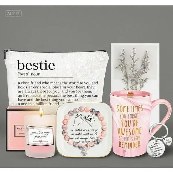 Thoughtful Friendship Gift Set for Bestie - Unique Birthday Present for Women, Reusable Keepsake Box with Personalized Touch, Heartfelt BFF Care Package, Elegant and Practical Gift Idea