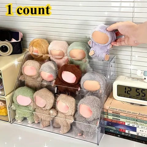 Transparent Acrylic Doll Display Stand, Fashionable Storage Box for Plush Toys, Collectibles Storage, Organize & Showcase 17cm Dolls, Perfect for Collectors