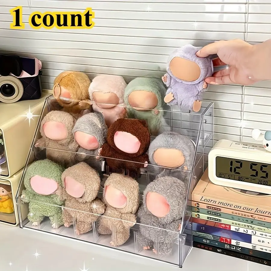 Transparent Acrylic Doll Display Stand, Fashionable Storage Box for Plush Toys, Collectibles Storage, Organize & Showcase 17cm Dolls, Perfect for Collectors