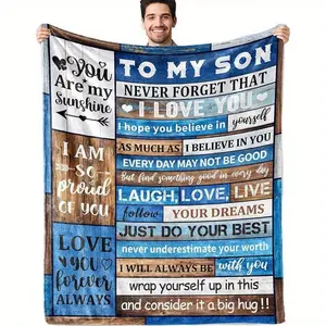 Gifts for Son, Blanket, Son Gifts from Mom Dad, To My Son Gifts, Flannel Soft Throw Blankets, Birthday Wedding Graduation Gifts Ideas for Adult Son-280GSM