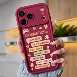 Daily Affirmations Phone Case for iPhone 17 Air 16 Pro Max 15 Plus 14 13 12 11 XS X Full Body Protection Shockproof Soft Silicone Cover Festive Spirit