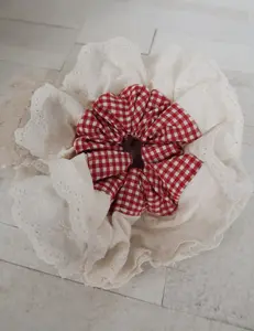 Strawberries and Cream Jumbo Scrunchy