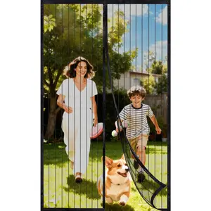 Screen Door 36x96 Inch, Heavy Duty Door Screen Mesh with  Closure, Easy Install Hands-Free Screen for Sliding & Front Door, Pet &  Friendly, Keep  Out