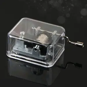 Mini  Box Transparent  Hand - Cranked  Box, Exquisite Mechanical Melody Player for Decoration &