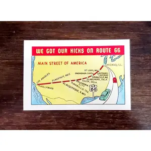 Got Our Kicks on Route 66 Postcard