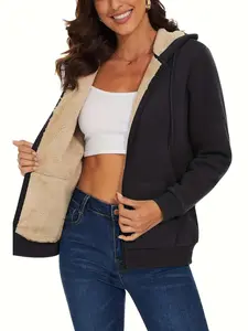 Women's Winter Warm Coat, Double Zipper Pockets, Sherpa Lined Lightweight Warm Jacket