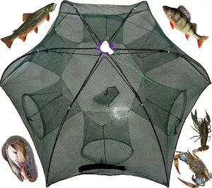 Fishing Bait Trap Crab Net Crawdad Shrimp Cast Dip Cage Fish Minnow Foldable NEW Lifelike Crayfish Lures