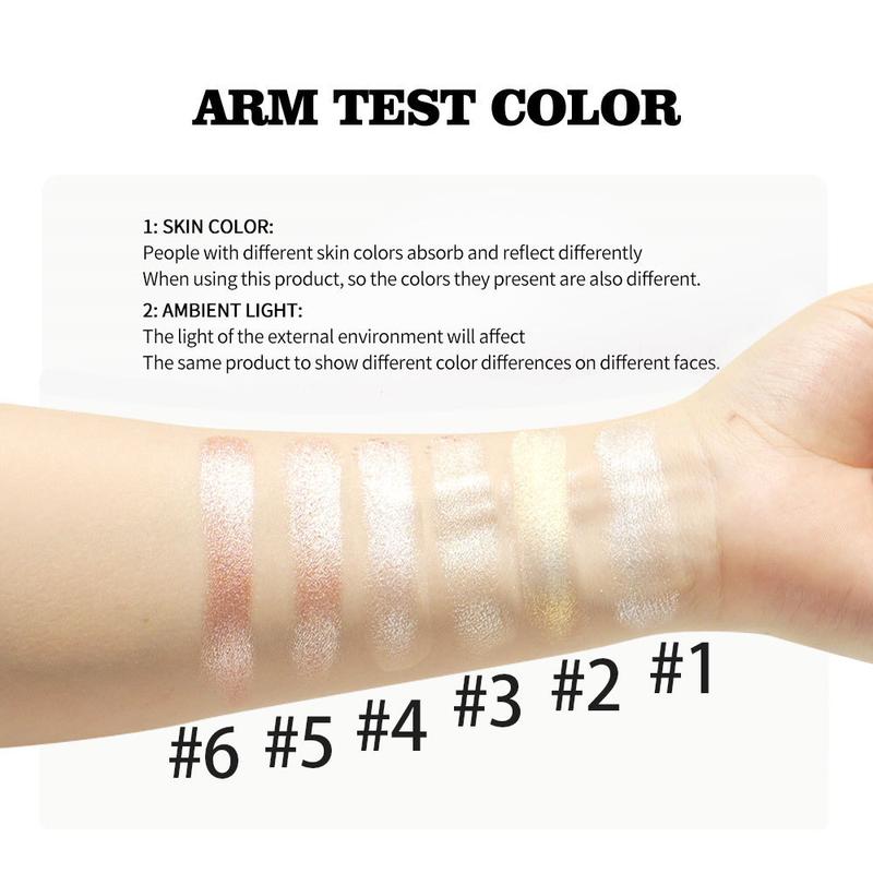 Face Glow Highlighter Palette with Shimmer Finish, Long Wear Brightening Powder for Natural Day and Evening Makeup