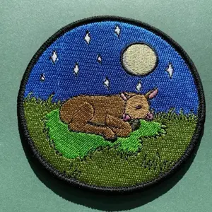 4" Two Headed Calf Embroidered Iron On Patch