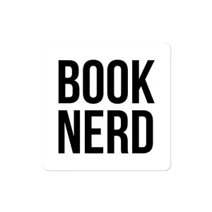 BOOK NERD Vinyl Sticker | Bookworm Square Cut-Out Stickers