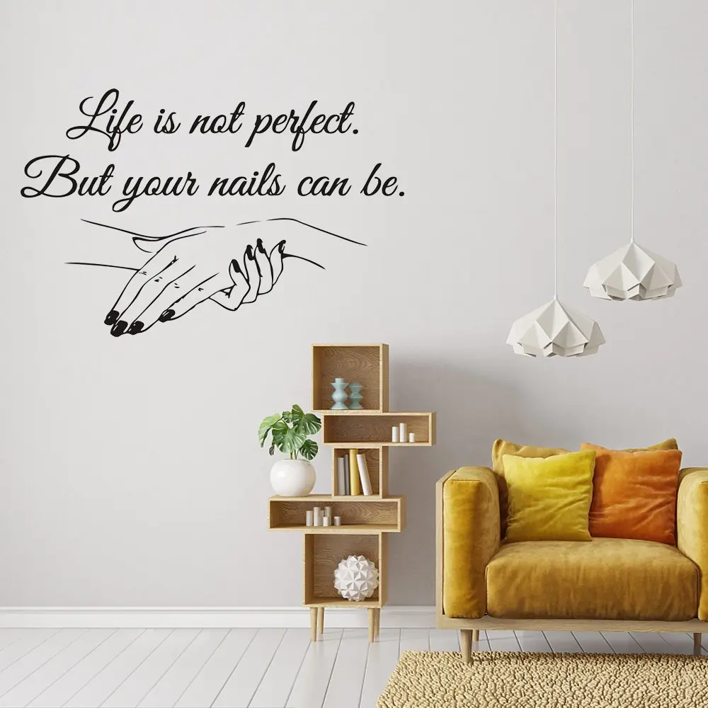 Nail Salon Window Decals, Vinyl Stickers for Glass or Walls, Spa or Beauty Shop Decor, Nail Studio Decoration, 57x37cm