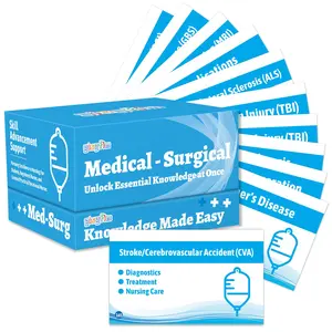 Medical-Surgical Flash Cards Medical Nursing School Essentials for Exam Prep,Double-Sided Professional Study Tool Index Cards School Supplies & Gifts for Medical Students Test Prep