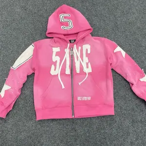5ive "Built After Pain" Pink Zip up Hoodie