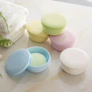 Creative Travel Sealed Soap Box, Waterproof Portable Sealed Soap Dish Soap Case Holder for Bathroom Shower Home Outdoor Camping Travel, Teenager Gift Plastic Round Soap Box with Lid, Soap Saver, Bathroom Supplies, Bathroom Accessories