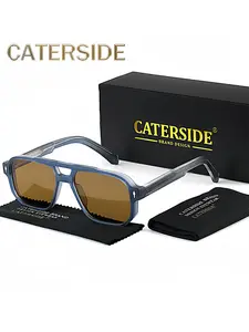 Unisex Vintage Double Beam Frame Sunglasses, Trendy Casual Sunglasses for Travel Use, Fashion Accessories for Outdoor Activities