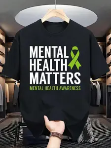 100% Cotton Mental Health Matters Men Women Mental Health Awareness T-Shirt, Graphic Tees Men,Summer Tops