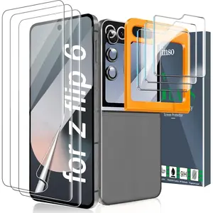 L-CLC003  Screen Protector for Samsung Galaxy Z Flip 6 / Z Flip 7 FE [Phone Case Friendly] - Inside Film, 3 Pack Back Tempered Glass, Camera Lens Protector Accessories
