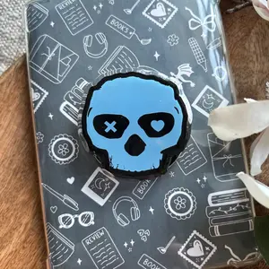 Romantic Dark Skull Face Mask MagSafe Phone Grip, Horror Aesthetic Magnetic Phone Holder, Kawaii Scary Fan Gift , Kindle Accessories sticky Baby mount Library Card Flower-Shaped Multi-Functional Stand Universal Car Double-Sided Octo Adjustable Portable