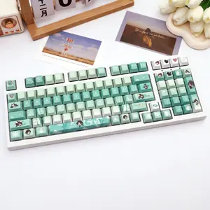 137 Key Sage Keycaps, Pbt Dye Sublimation Cherry Profile, Compatible with Mx Axes, Fits Keyboard Models 61/64/68/87/96/104/108