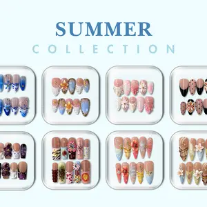 NailPhoria SUMMER Collection - Handmade Press-On Nails | Reusable, Salon-Quality, Long-Lasting, Glossy Design