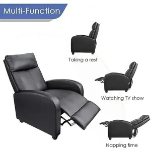 Recliner Chair, Recliner Sofa PU Leather For Adults, Recliners Home Theater Seating With Lumbar Support, Reclining Sofa Chair For Living Room full bed frame