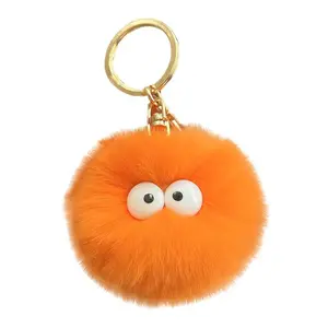Ins Style Fluffy Faux Rabbit Fur Ball Keychain Cute Bag Charm Backpack Accessory Gift