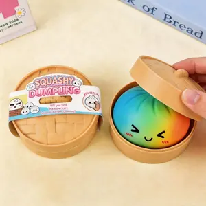 Funny Dumpling Squeeze Toy – Cute Emoji Style Desk Toy, Soft Sensory Fidget for Party Favor & Everyday Fun