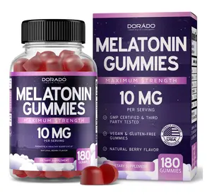 Melatonin Gummies 10mg for Adults – Mixed Berry Flavor Sleep Support Supplement, Quick Dissolve Vegan Gummies