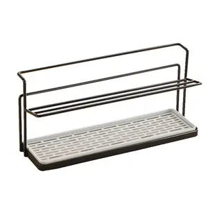 Bottle Drying Rack Cup Storage Rack with Drainage Tray Kitchen Mug Organizing Rack Black