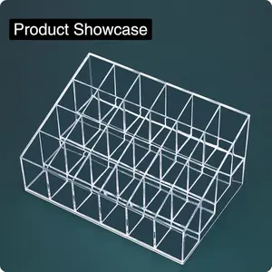 Best Selling Stackable 24-Slot Lipstick Holder - Clear Plastic Compact Organizer for Chapstick, Lip Gloss, Mascara & Perfume Samples