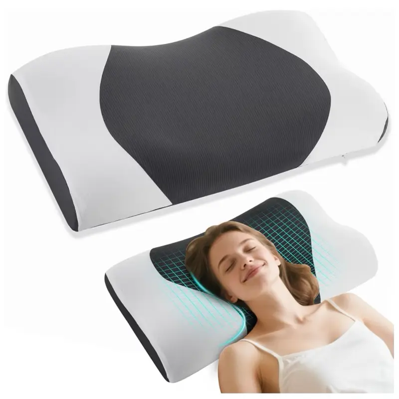 MOONOUU Deep Sleep Pillow Cloud-Soft Tech Memory Foam Ice Silk Fabric #sleep #memoryfoam
