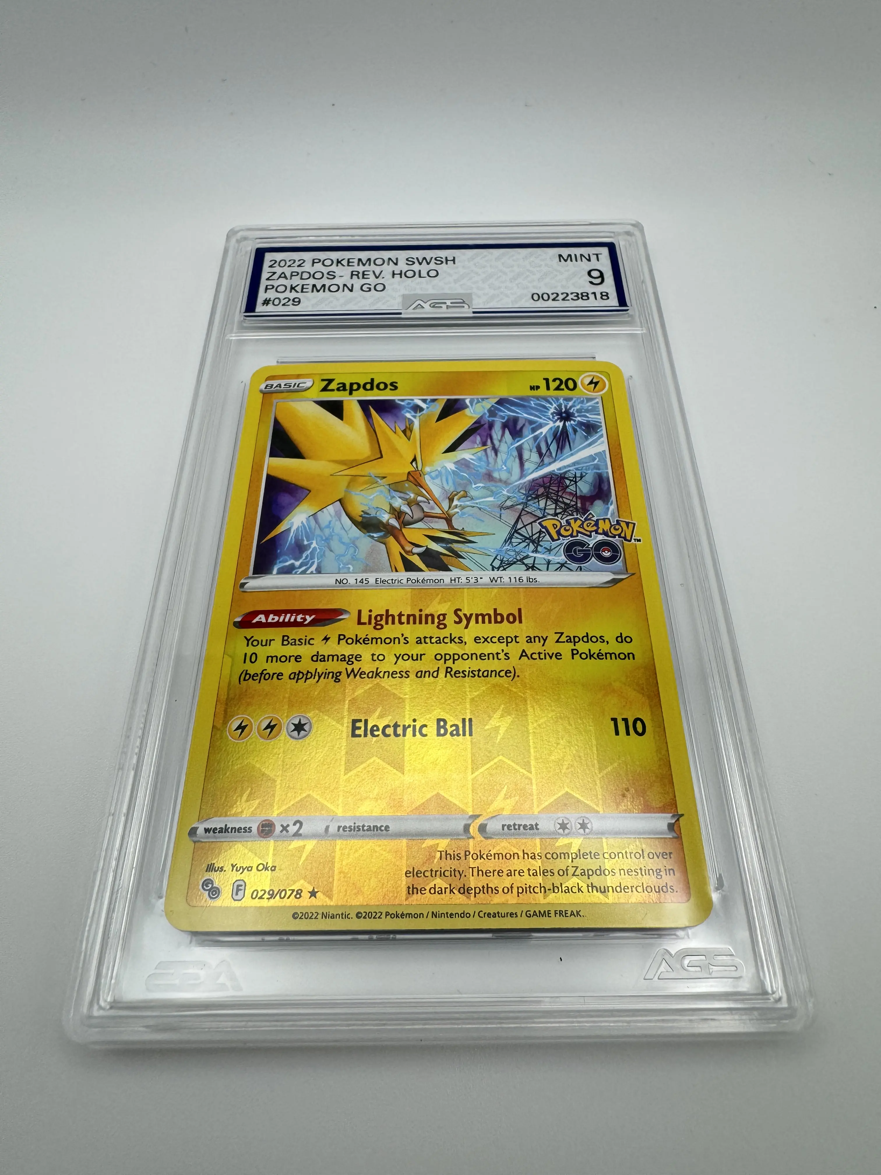 Graded AGS 9 Zapdos REVERSE 2022 Pokemon GO 029 Holographic Pokemon Card - TikTok Shop Graded AGS 9 Zapdos REVERSE 2022 Pokemon GO 029 Holographic Pokemon Card - TikTok Shop