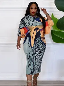 Multi-Colored Midi Dress