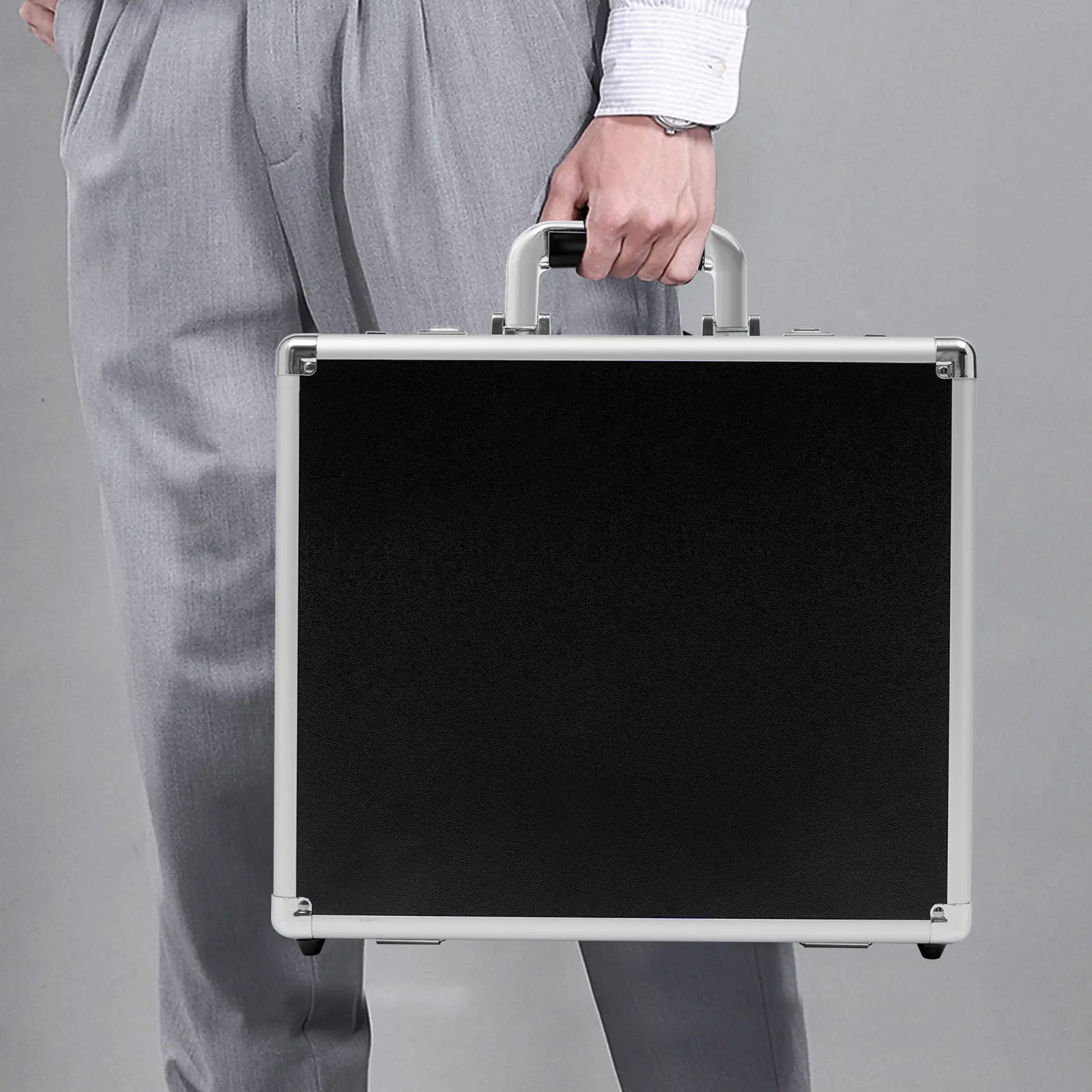 CNCEST Men's Modest Business Casual Briefcase, Travel Must Haves, Aluminum Alloy Construction, Combination Lock, 15.6in Laptop Storage, Fixed & Adjustable Shoulder Straps, Stylish Organizer