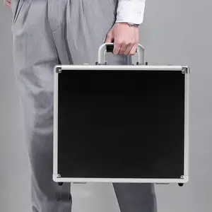 CNCEST Men's Modest Business Casual Locking Briefcase - Aluminum Alloy Construction, Combination Lock, 15.6'' Laptop Storage, Fixed & Adjustable Shoulder Straps, Stylish Travel Organizer, Fixed Shoulder Strap
