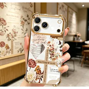 Bible Psalms Cross iPhone Case - Electroplated finish, reinforced corners for drop protection - Compatible with iPhone 17/16/15 Pro Max| Prayer-themed design