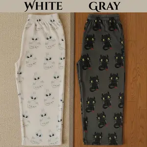 Unisex Dragon Pajama Pants, Toothless & Light Fury Lounge Pants for Couples, Soft Cozy Matching Pajamas, Valentines Day Gift