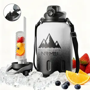 68oz Vacuum Insulated Water Bottle for Men Women & Teens, Stainless Steel, Leakproof, Fruit Infuser, Straw Lid, Wide Mouth, 24H Cold 12H Hot, Sports Bottle for Gym, Office, Travel & Outdoor
