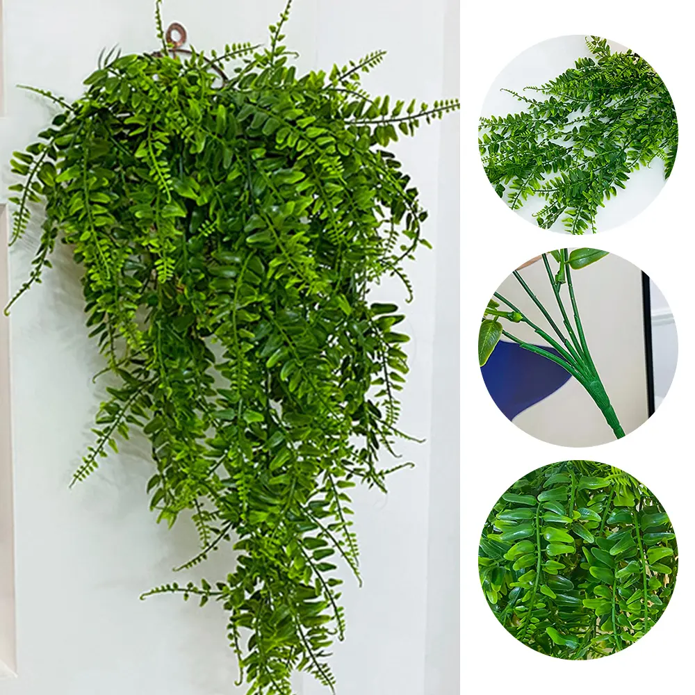 Artificial Persian Fern Hanging Plant Vine, Durable Faux Plastic Greenery Garland for Wall Hanging Decor in Home Garden, Perfect for Indoor Outdoor Spaces, Patio, Balcony, Living Room, and Bedroom, Brings Natural Vibe with Zero Maintenance