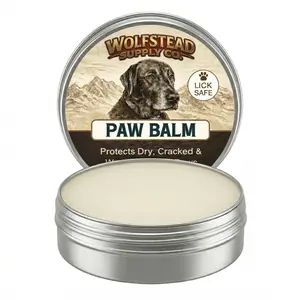 Wolfstead Supply Co. Dog Paw Balm – Lick-Safe Moisturizing Balm for Dry, Cracked, Rough Paw Pads with Mango Butter, Hemp Seed Oil & Botanical Ingredients