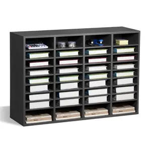 【Summervibes】VEVOR Literature Organizer,  , 36 Compartments Office Mailbox with Adjustable Shelves, Wooden Mailbox Sorter Medium Density Fiberboard Office Home Classroom Storage for Files, Documents, Papers, Grey