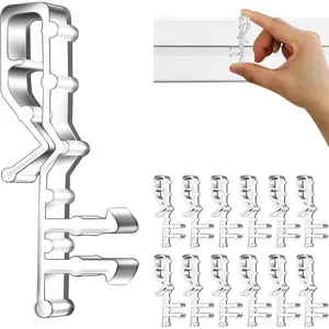 Hidden Channel Valance Clips, 2-1/8inch Clear Plastic Valance Clips for The Valance with a Groove in The Back (12pcs)