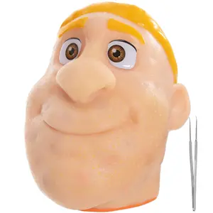 2026 Premium Pack Refillable Pimple Popping Toy – Big Head Squeeze Toy for Stress & Anxiety Relief, Realistic Pus Burst Fidget Toy, Funny Gag Gift for Adults,Yellow Hair