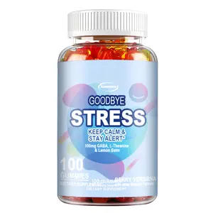 Goodbye Stress Gummies – 100mg GABA, L-Theanine & Lemon Balm – Calm & Alert – NSF Cert – 60 Gummies